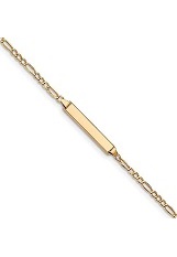 very nice real 14k yellow gold figaro id baby bracelet